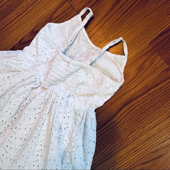 Gymboree White Cotton Eyelet Dress Lined Size 3 T Adjustable Straps - Picture 6 of 8